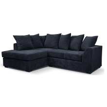 Byron Black Fabric LHC Corner Sofa