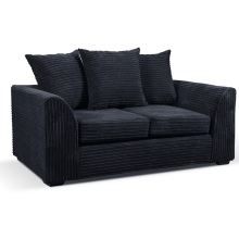 Byron Black Fabric 2 Seater Sofa