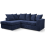 Byron Blue Fabric LHC Corner Sofa 1