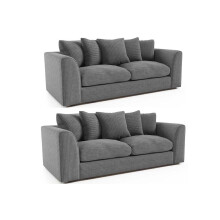 Byron Grey Fabric 3+3 Seater Sofa Set