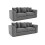 Byron Grey Fabric 3+3 Seater Sofa Set 1