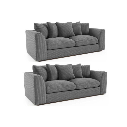 Byron Grey Fabric 3+3 Seater Sofa Set
