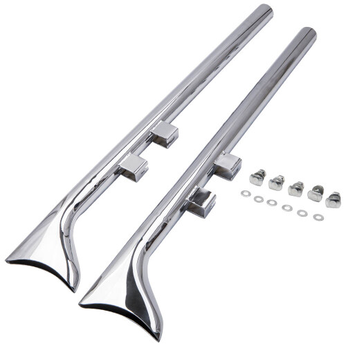 2pcs 36" Chrome Fishtail Exhaust Slip for Harley Road King Electraglide 2
