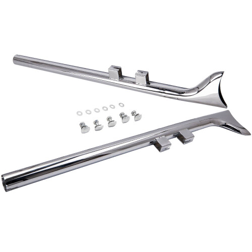 2pcs 36" Chrome Fishtail Exhaust Slip for Harley Road King Electraglide 1