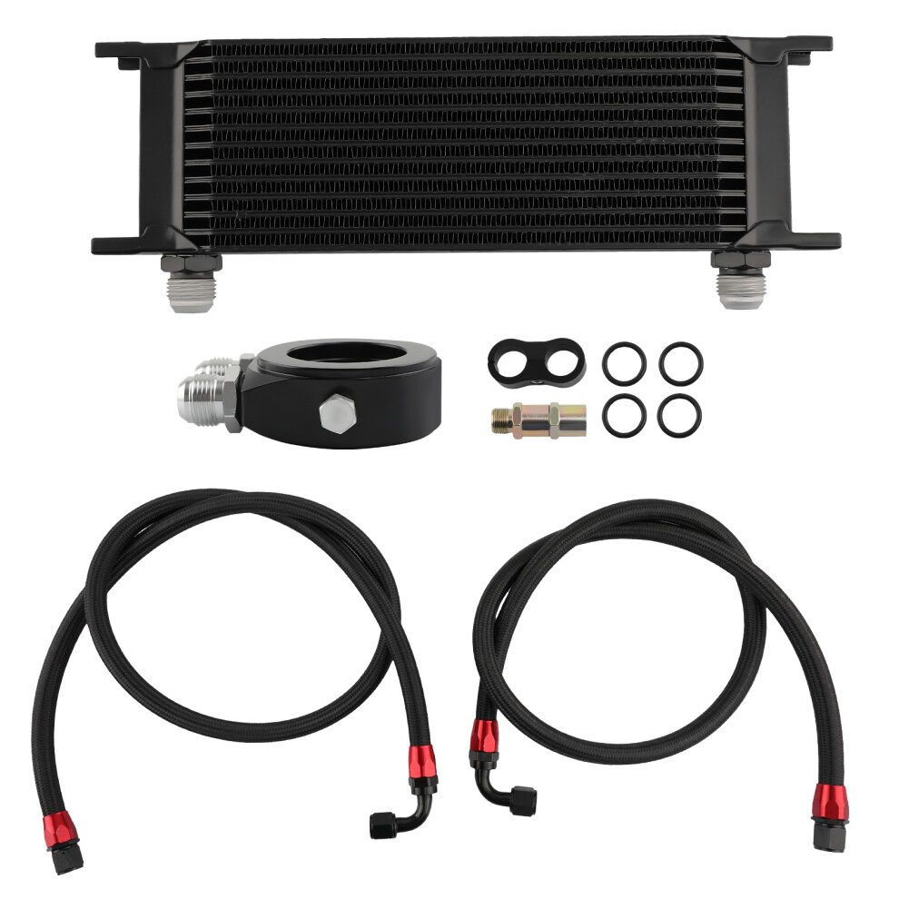 Universal 13-Row 10An Engine Transmission Oil Cooler & Adapter & Oil Line Hose 6941677584872