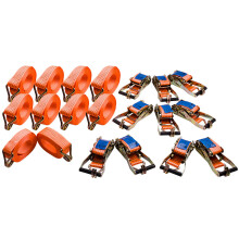 10 X Zwaar uitgevoerde Ratelsjorbanden 5M x 50MM 脳4T Transportwagen Vastzetband