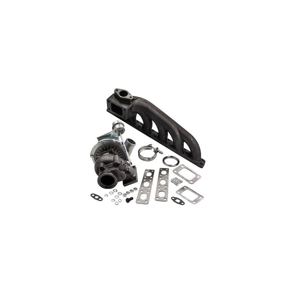 T3 T04e V-Band Turbocharger +Turbo Manifold For Bmw E39 E38 E36 E46 Z3 M52 M50 6941677583776