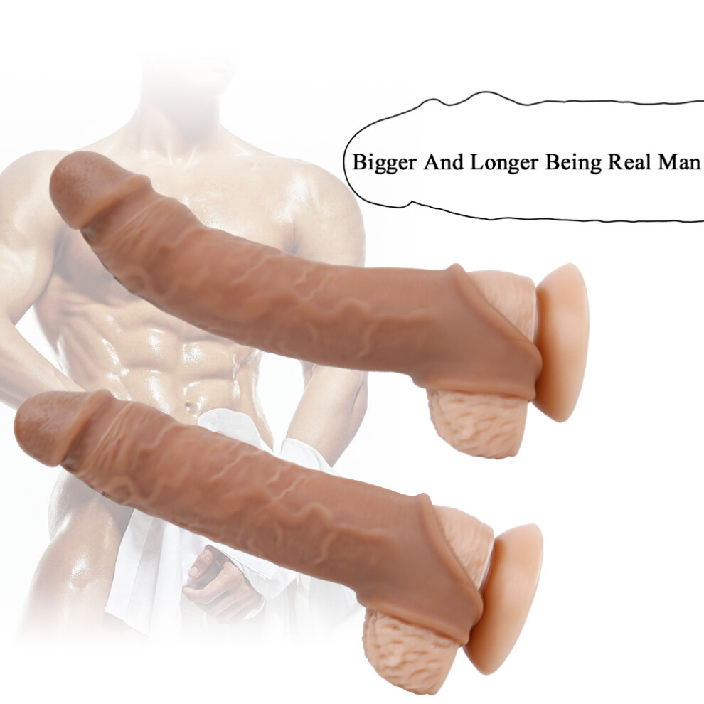Increase Penis Size,Cock Ring Penis Sleeve,Penis Enlarger Extender Sleeve,Reusable Silicone Dildo Sheath