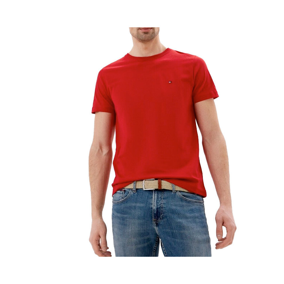 (Red, S) Tommy Hilfiger 10839 Mens T Shirts