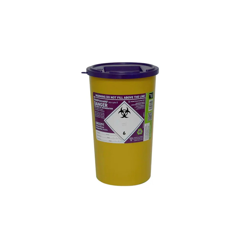 5 Litre Sharpsguard Purple Cyto Sharps Bin