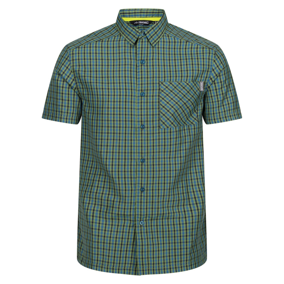(S, Piquant Green/Moroccan Blue) Regatta Mens Kalambo VIII Checked Shirt
