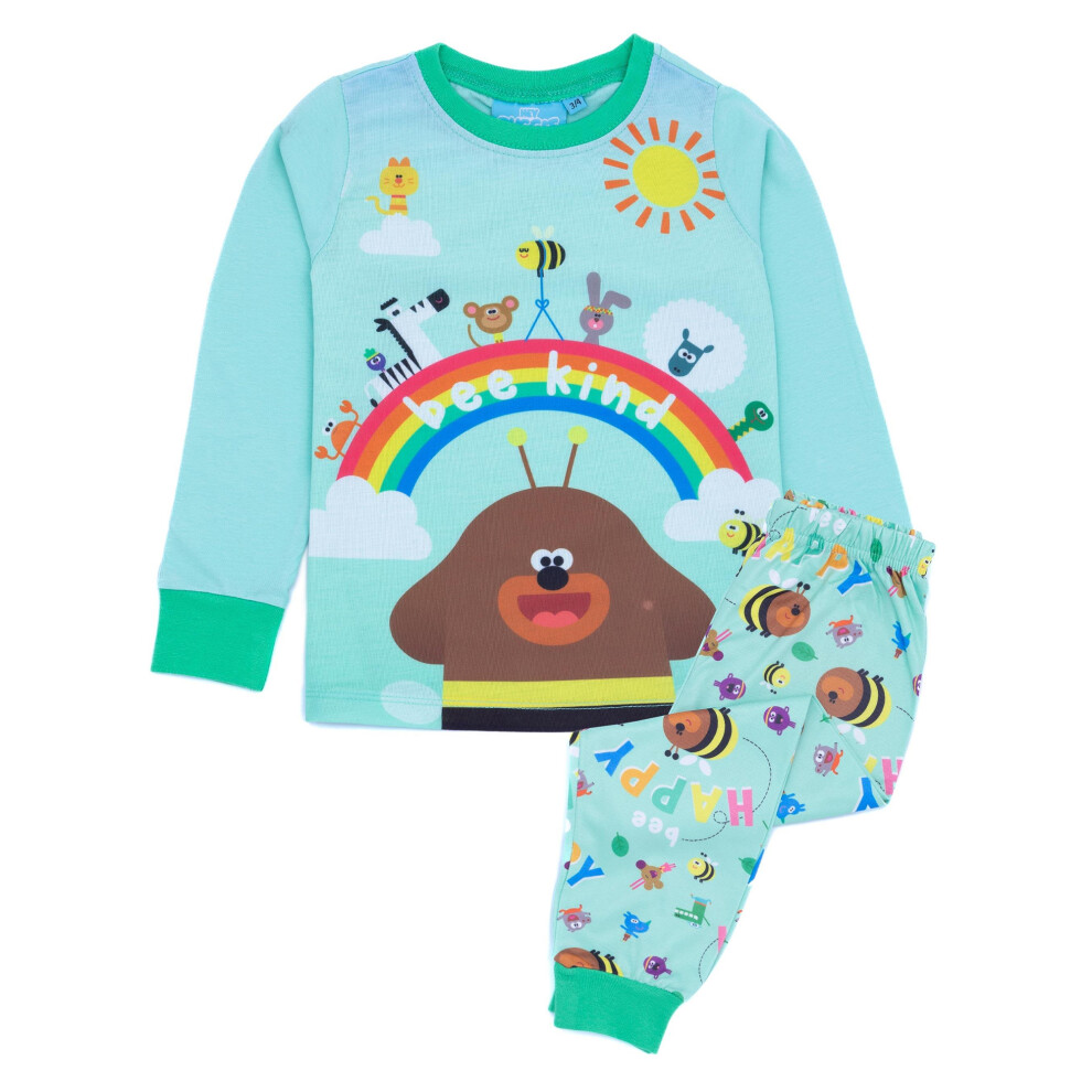 (18-24 Months, Green) Hey Duggee Girls Bee Kind Long Pyjama Set