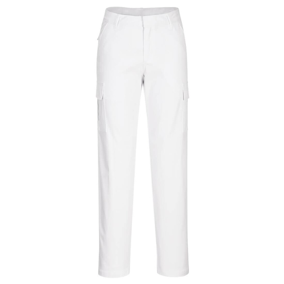 (30R, White) Portwest Womens/Ladies S233 Stretch Slim Cargo Trousers