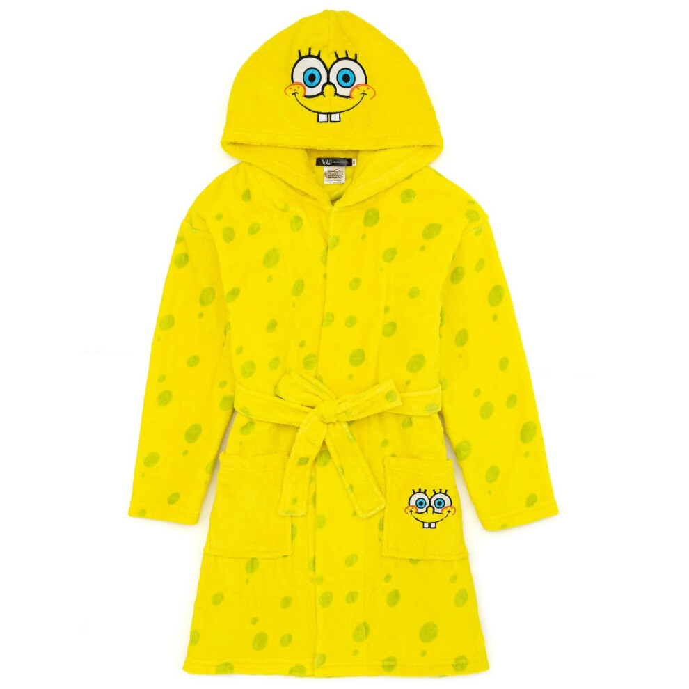 (7-8 Years, Yellow) SpongeBob SquarePants Childrens/Kids Face Dressing Gown