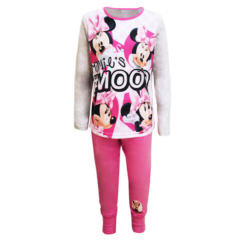 Disney (4-5 years, Pink/Grey) Disney Mickey & Friends Girls Mood Top And Bottoms Pyjama Set