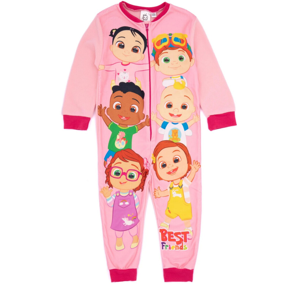 (12-18 Months, Pink) Cocomelon Girls Characters Sleepsuit