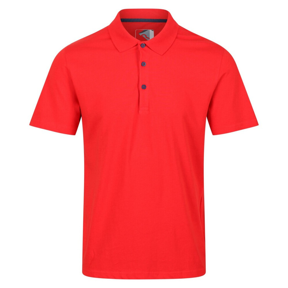 (M, Fiery Red) Regatta Mens Sinton Lightweight Polo Shirt