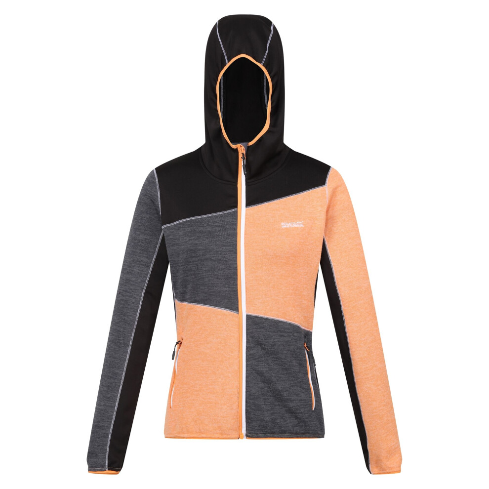 (10 UK, Apricot Crush/Black) Regatta Womens/Ladies Walbury VI Marl Full Zip Fleece Jacket