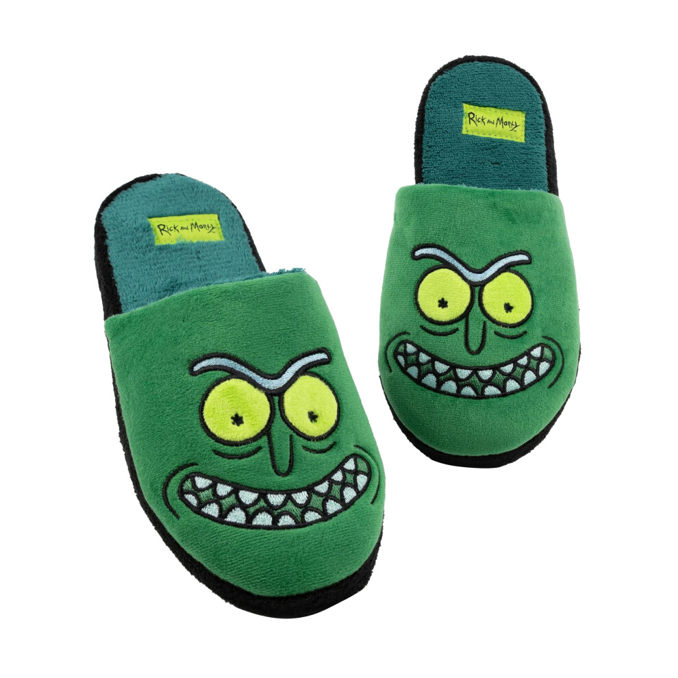 (7 UK-8 UK, Green) Rick And Morty Mens Pickle Rick Slippers
