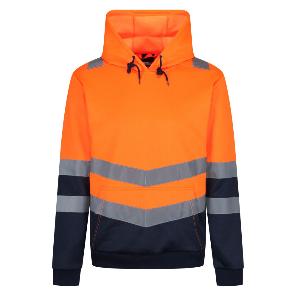 (L, Orange) Regatta Mens Overhead High-Vis Hoodie