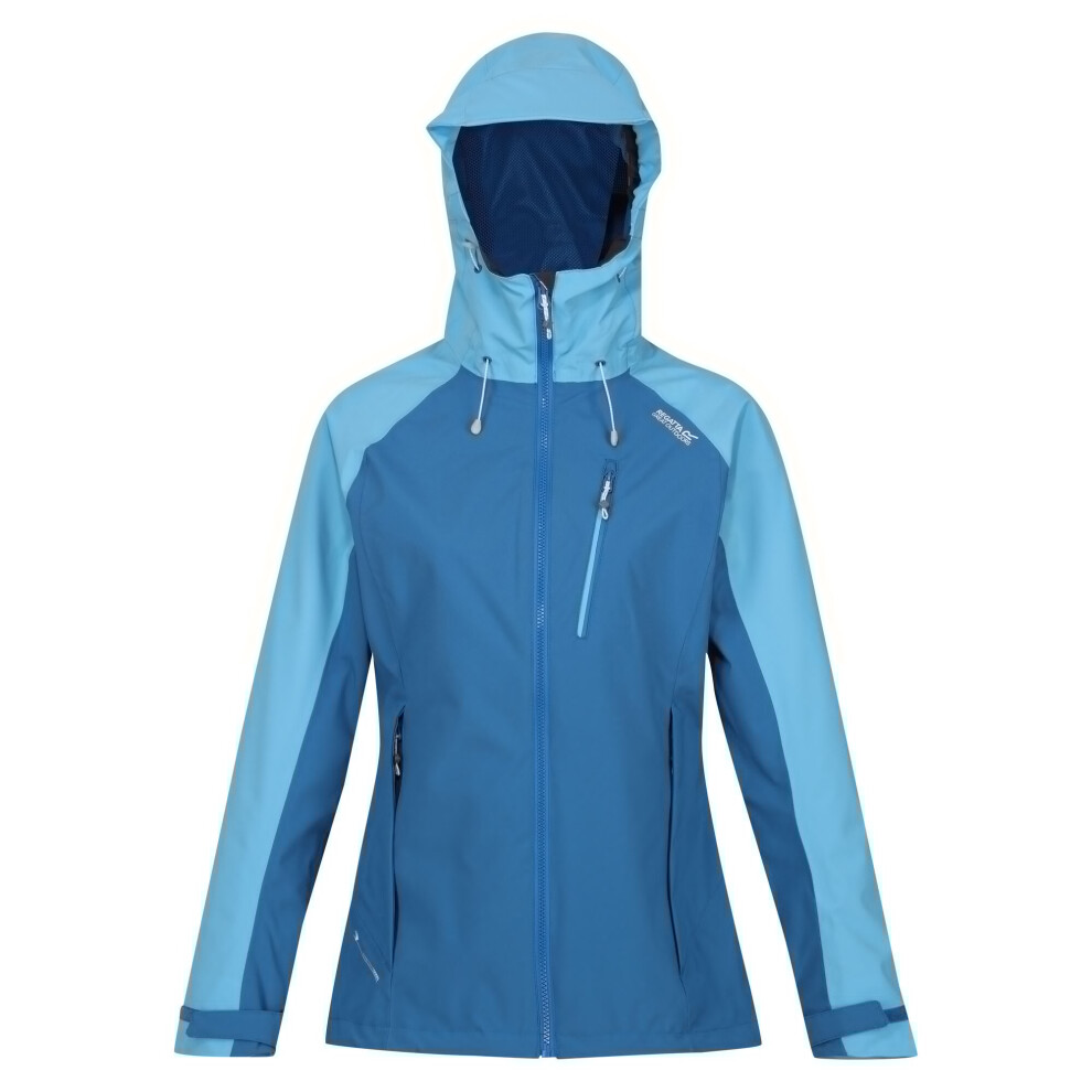 (8 UK, Vallarta Blue/Ethereal) Regatta Womens/Ladies Birchdale Waterproof Shell Jacket