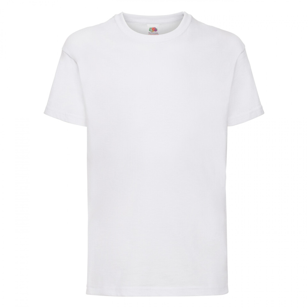 (3-4, White) Fruit Of The Loom Childrens/Kids Unisex Valueweight Short Sleeve T-Shirt