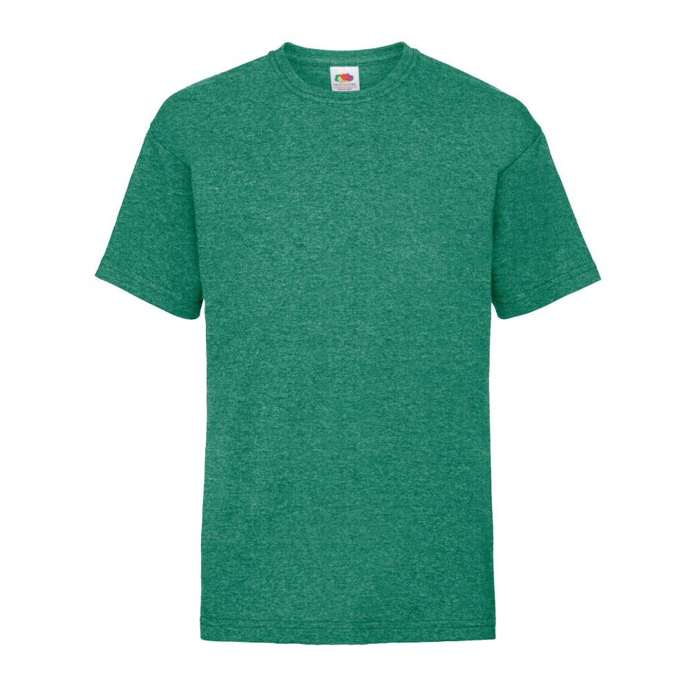 (12-13, Retro Heather Green) Fruit Of The Loom Childrens/Kids Unisex Valueweight Short Sleeve T-Shirt (Pack of 2)