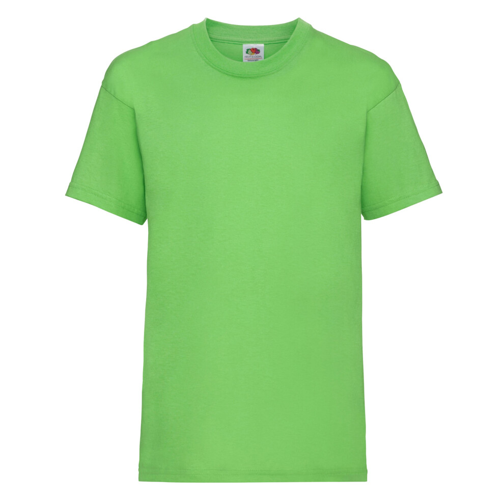 (14-15, Lime) Fruit Of The Loom Childrens/Kids Unisex Valueweight Short Sleeve T-Shirt (Pack of 2)