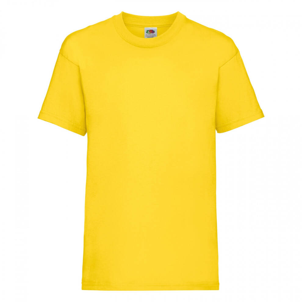 (14-15, Yellow) Fruit Of The Loom Childrens/Kids Unisex Valueweight Short Sleeve T-Shirt (Pack of 2)