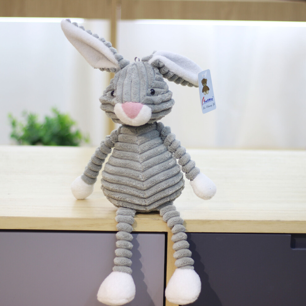 (Gray Rabbit, 42cm) Soft Plush Animal Toy Striped Monkey Cozy Stuffed Doll Cute Hanging Decoration