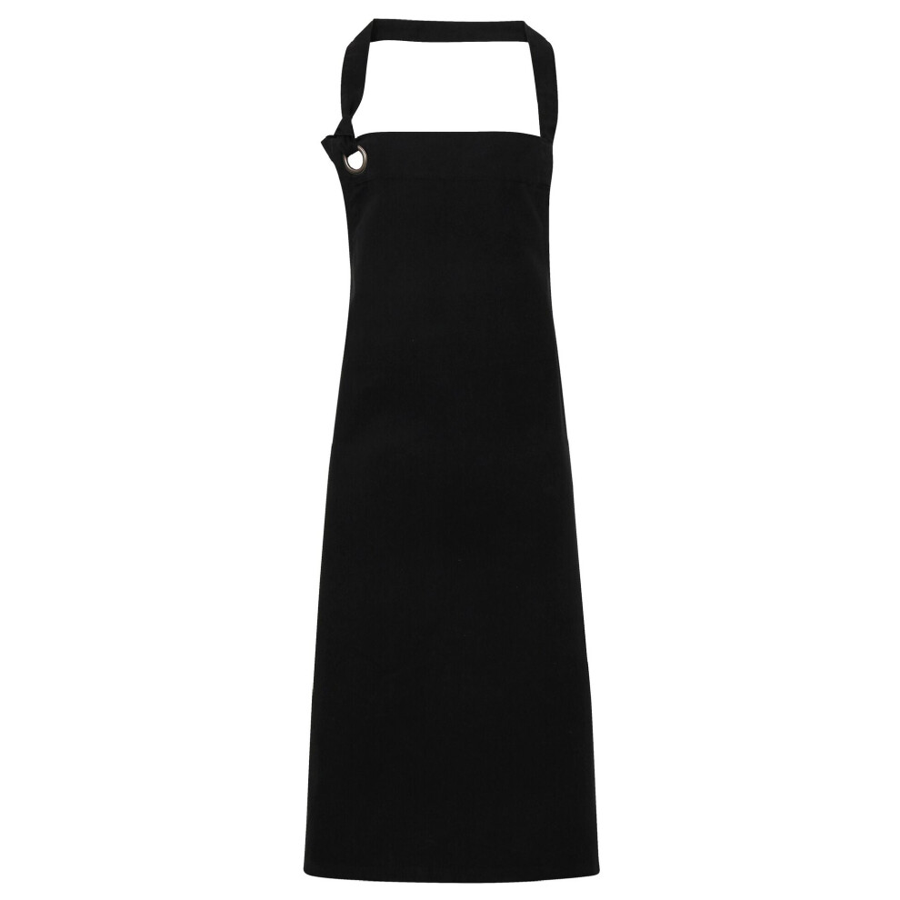 (One Size, Black) Premier Unisex Calibre Heavy Cotton Canvas Bib Apron
