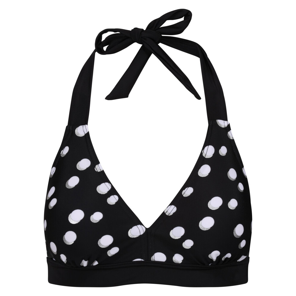 (10 UK, Black/White) Regatta Womens/Ladies Flavia Polka Dot Bikini Top