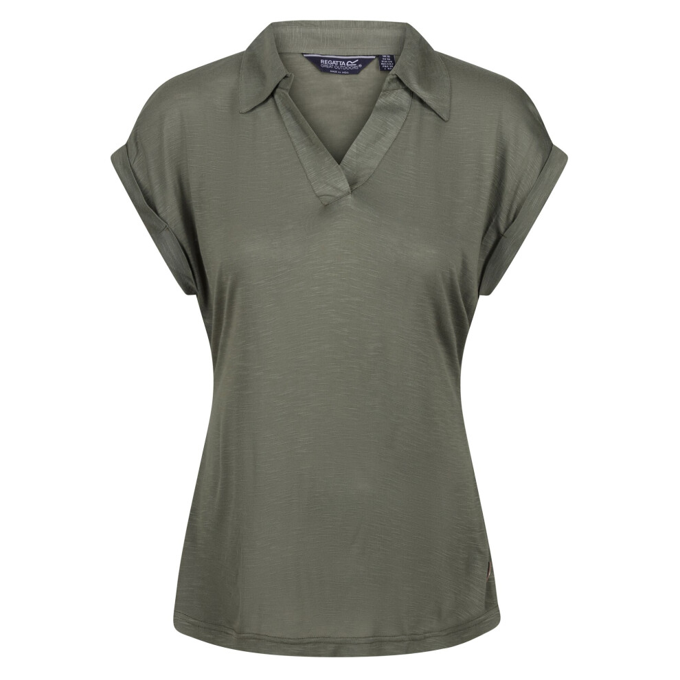 (12 UK, Four Leaf Clover) Regatta Womens/Ladies Lupine Collared T-Shirt