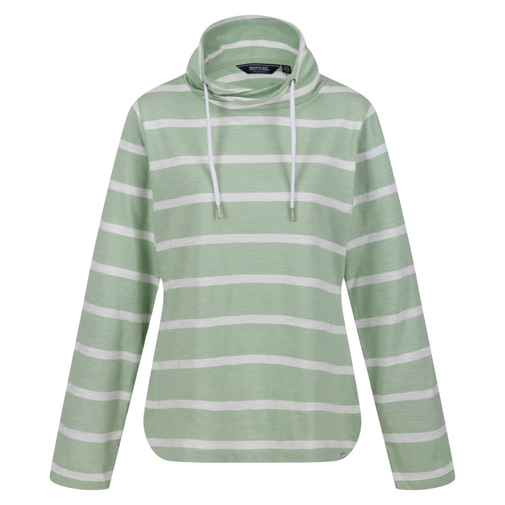 (16 UK, Quiet Green/White) Regatta Womens/Ladies Helvine Striped Sweatshirt