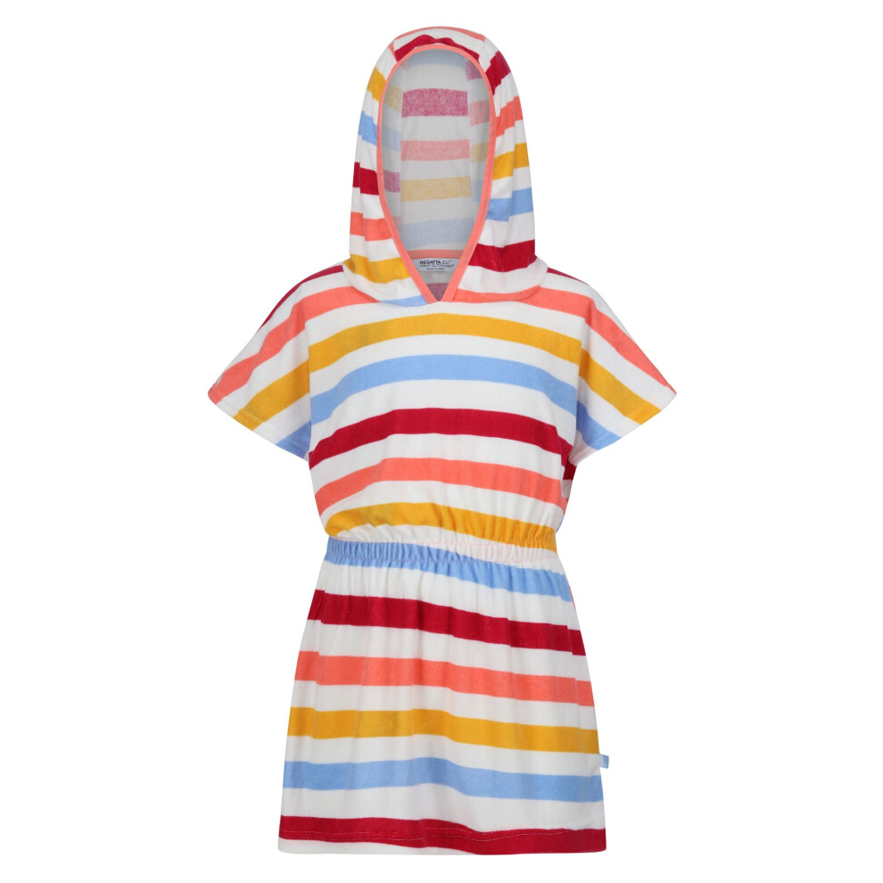 (9-10 Years, Multicoloured) Regatta Childrens/Kids Bernessa Striped Towelling Poncho