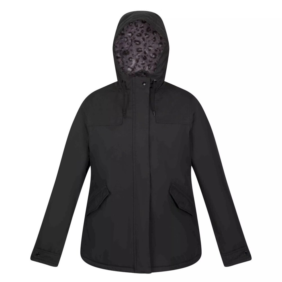 (12 UK, Black) Regatta Womens/Ladies Bria Faux Fur Lined Waterproof Jacket