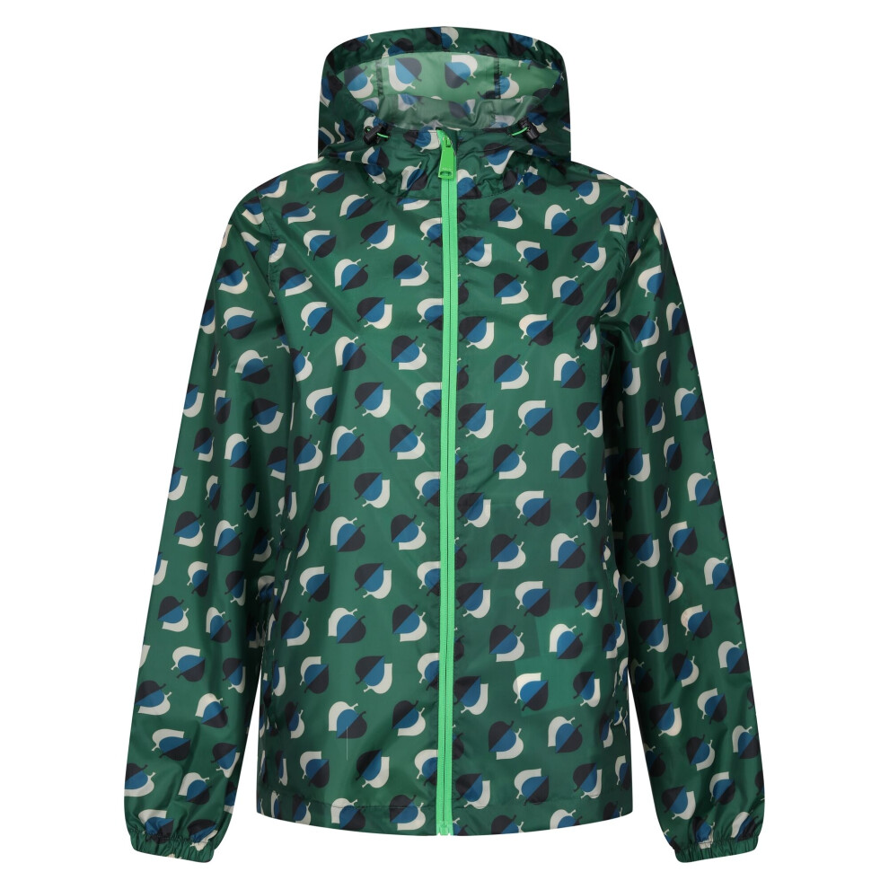 (18 UK, Shadow Elm Emerald) Regatta Womens/Ladies Orla Kiely Pack-It Leaf Print Waterproof Jacket