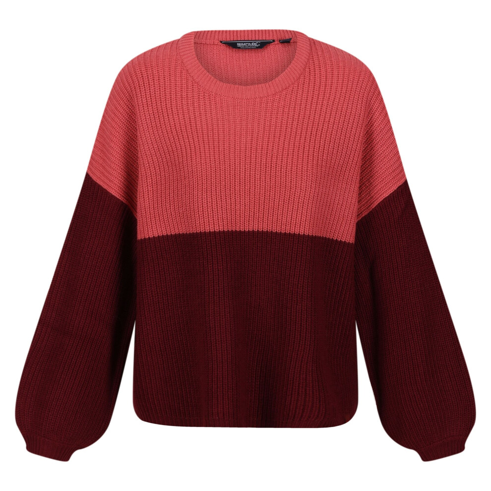 (18 UK, Mineral Red/Cabernet) Regatta Womens/Ladies Kamaria Knitted Jumper