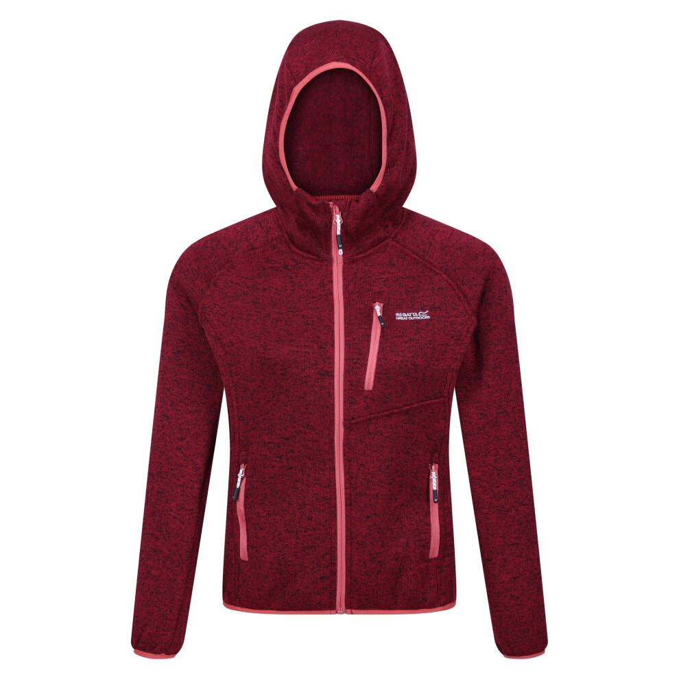 (14 UK, Rumba Red) Regatta Womens/Ladies Newhill Marl Hooded Fleece Jacket