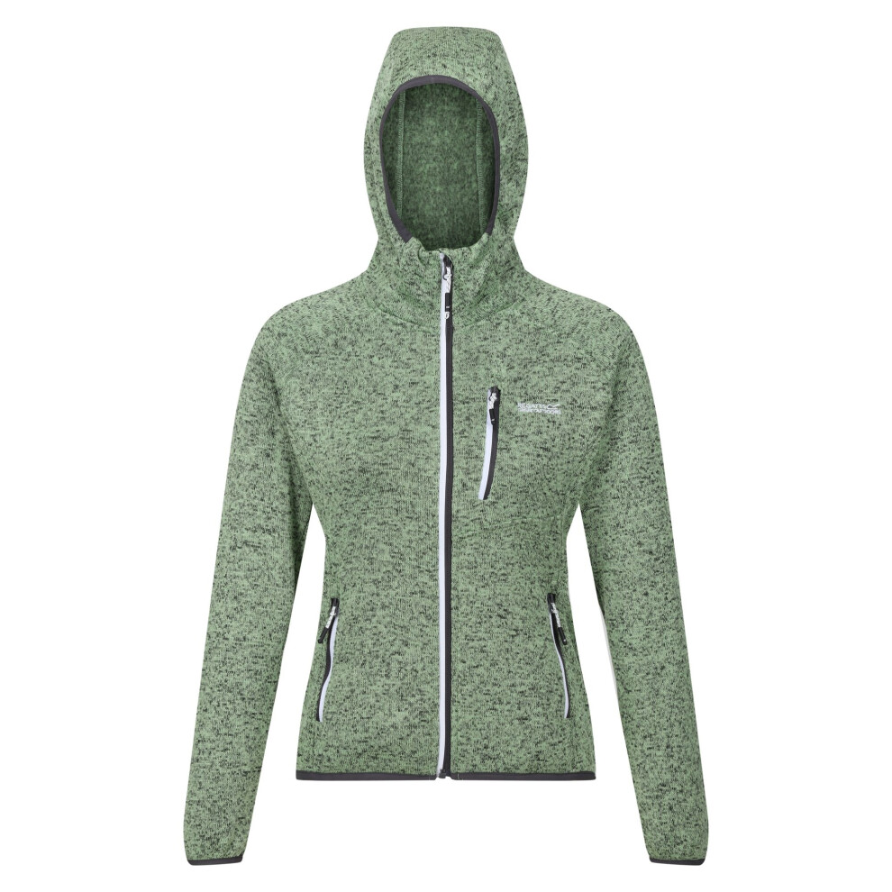 (18 UK, Quiet Green) Regatta Womens/Ladies Newhill Marl Hooded Fleece Jacket