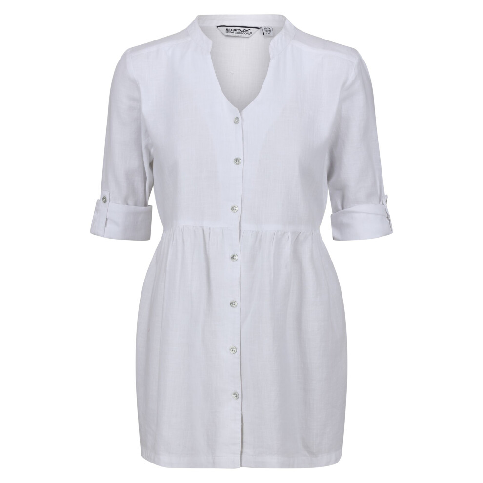 (8 UK, White) Regatta Womens/Ladies Nemora Textured Cotton Blouse