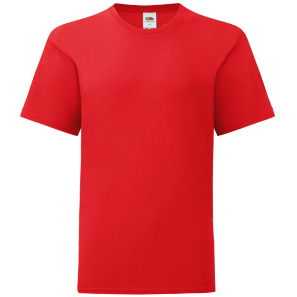 (14-15 Years, Red) Fruit Of The Loom Boys Iconic T-Shirt