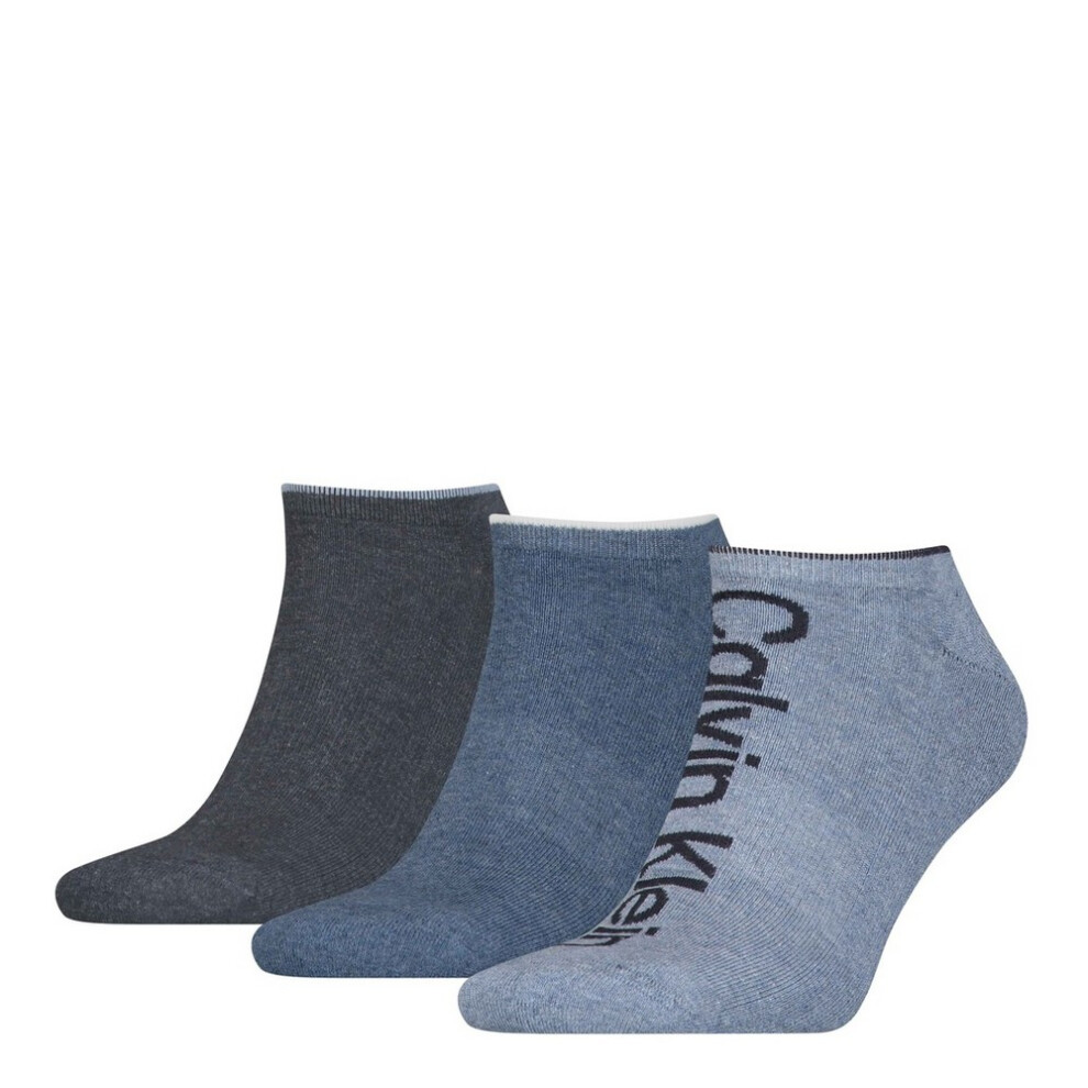 (7 UK-11 UK, Denim) Calvin Klein Mens Trainer Socks (Pack of 3)