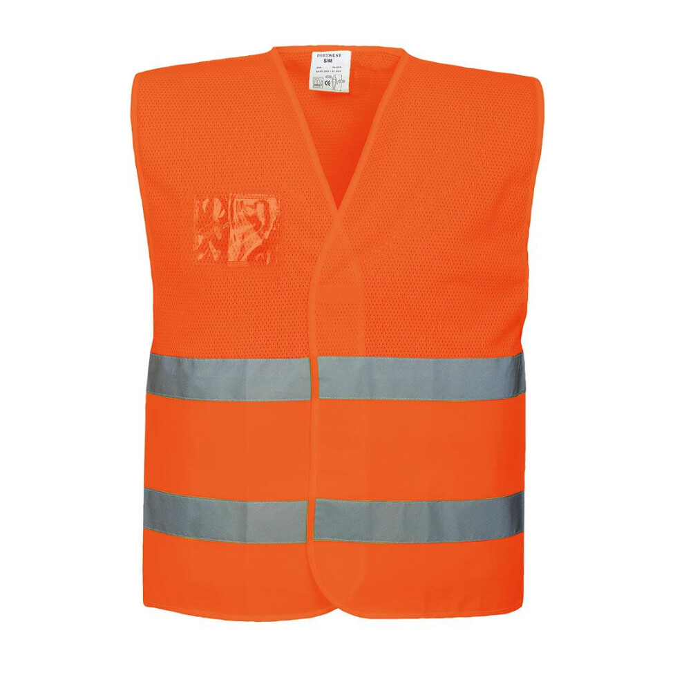 (L-XL, Orange) Portwest Mens C494 Hi-Vis Vest