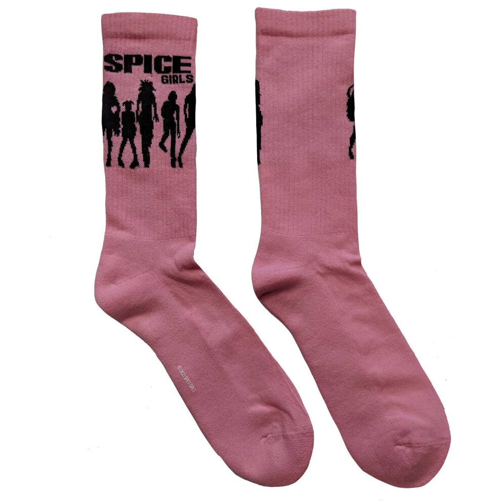 (7 UK-11 UK, Pink) Spice Girls Unisex Adult Silhouette Socks-image-OPC-PBWBSXM-NEW