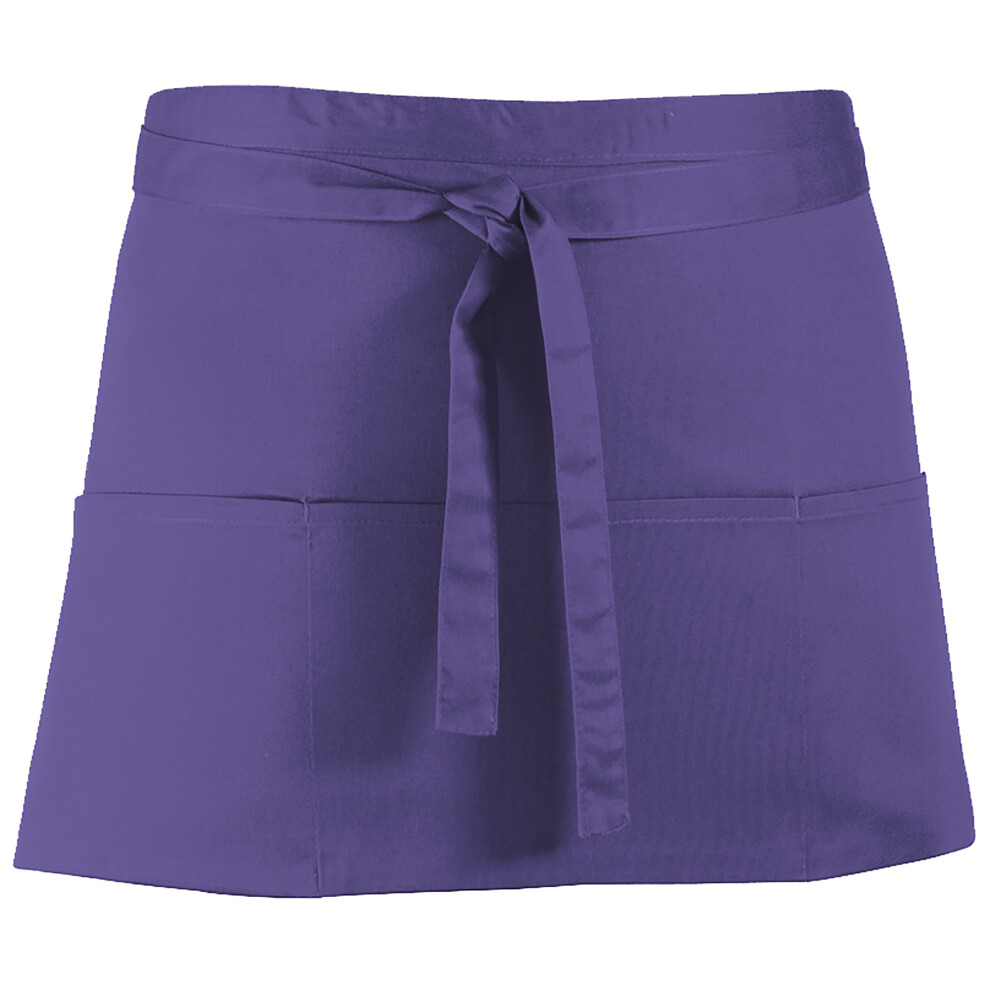 (One Size, Purple) Premier Ladies/Womens Colours 3 Pocket Apron / Workwear