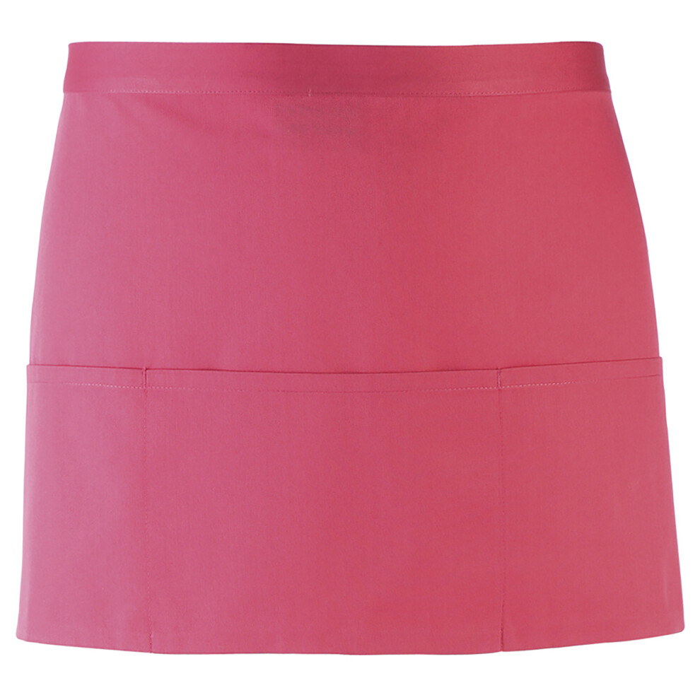 (One Size, Fuchsia) Premier Ladies/Womens Colours 3 Pocket Apron / Workwear