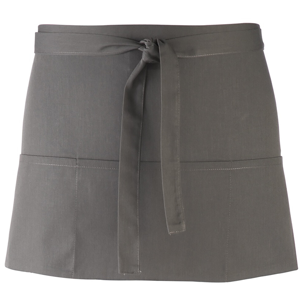 (One Size, Dark Grey) Premier Ladies/Womens Colours 3 Pocket Apron / Workwear