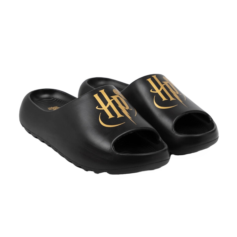 (3 UK, Black/Gold) Harry Potter Childrens/Kids Golden Snitch Moulded Footbed Sliders