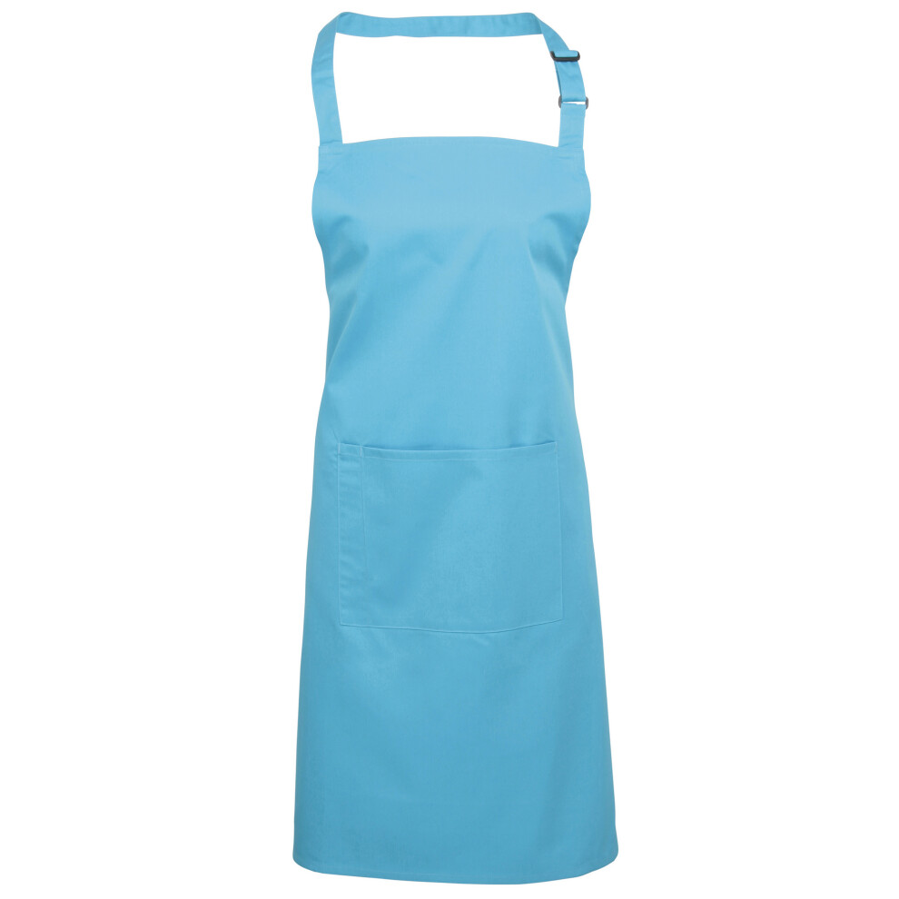 (One Size, Turquoise) Premier Ladies/Womens Colours Bip Apron With Pocket / Workwear